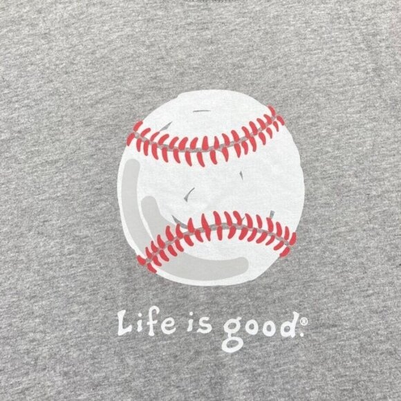 Life Is Good Boys Baseball Crusher T Shirt Size XXL Gray Short Sleeve - Picture 2 of 8